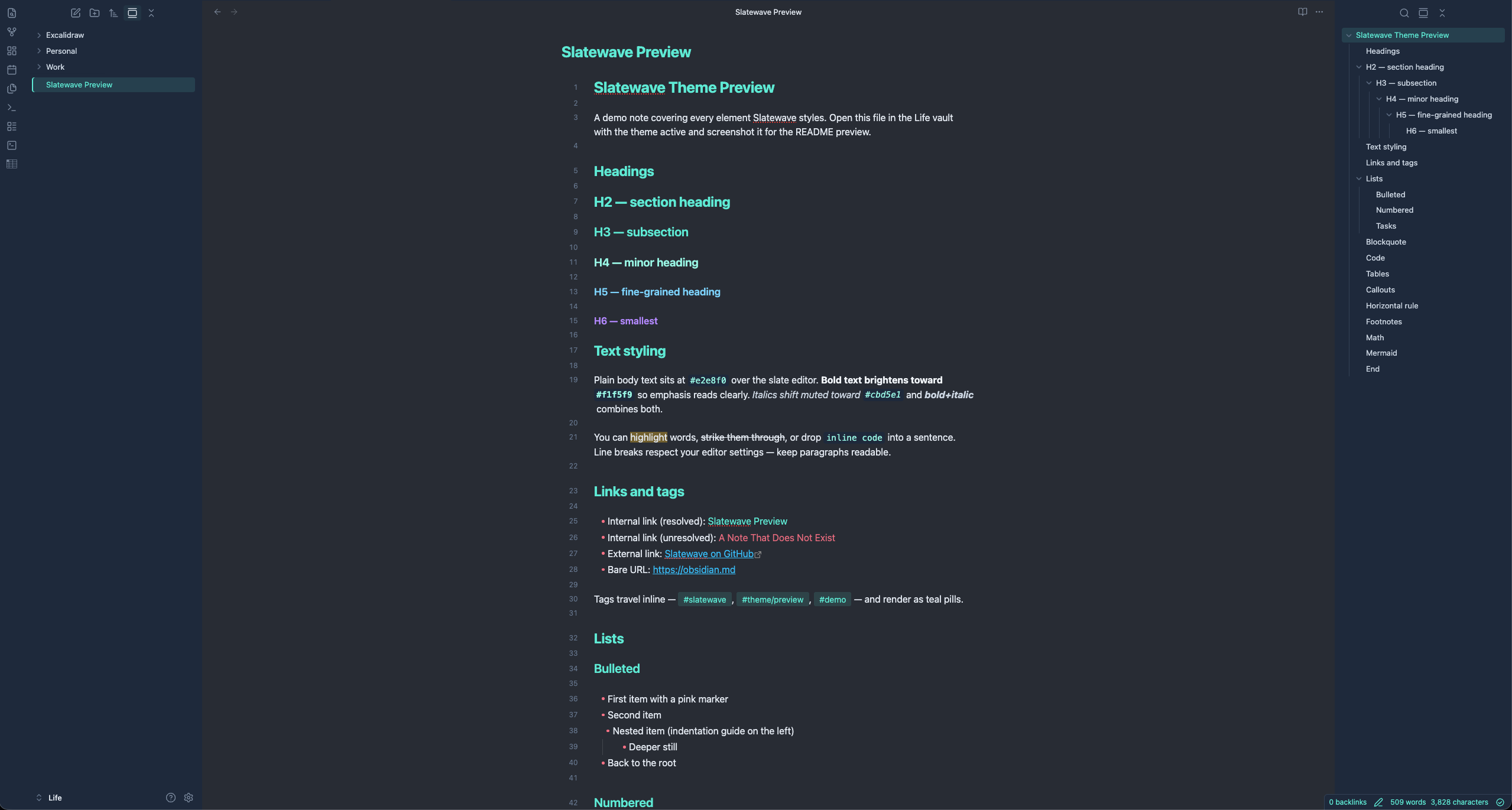 Slatewave notes theme