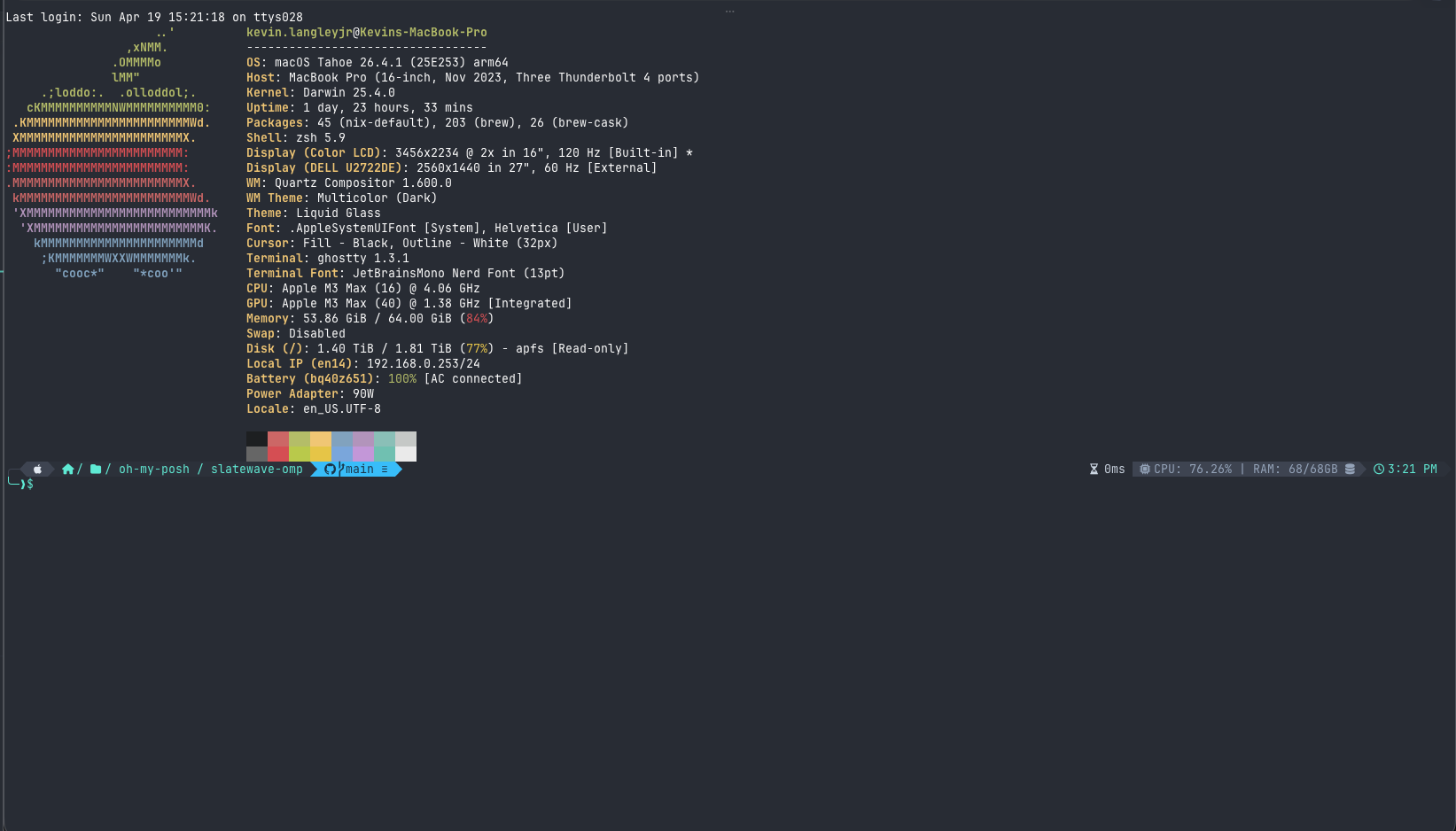 Slatewave oh-my-posh terminal