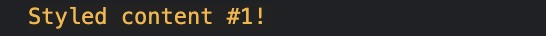 Output of single styled content in the browser console.